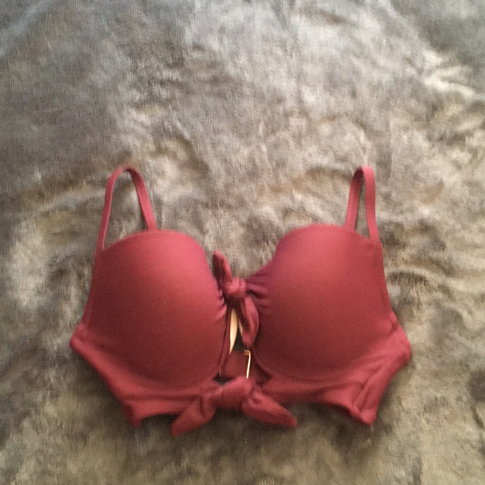 A burgundy shade & shore swim suit top